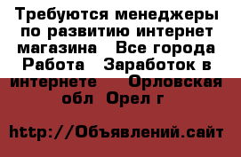 Требуются менеджеры по развитию интернет-магазина - Все города Работа » Заработок в интернете   . Орловская обл.,Орел г.